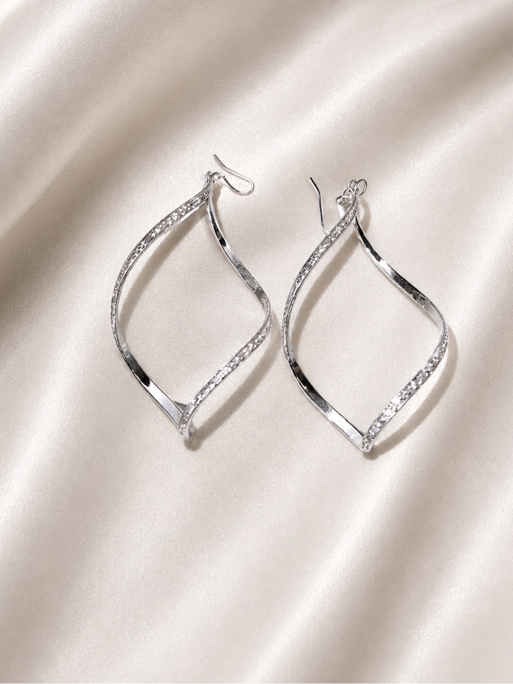 Park Lane Silver Twisted Hoop Earrings - Elegant Spiral Design NWOT
